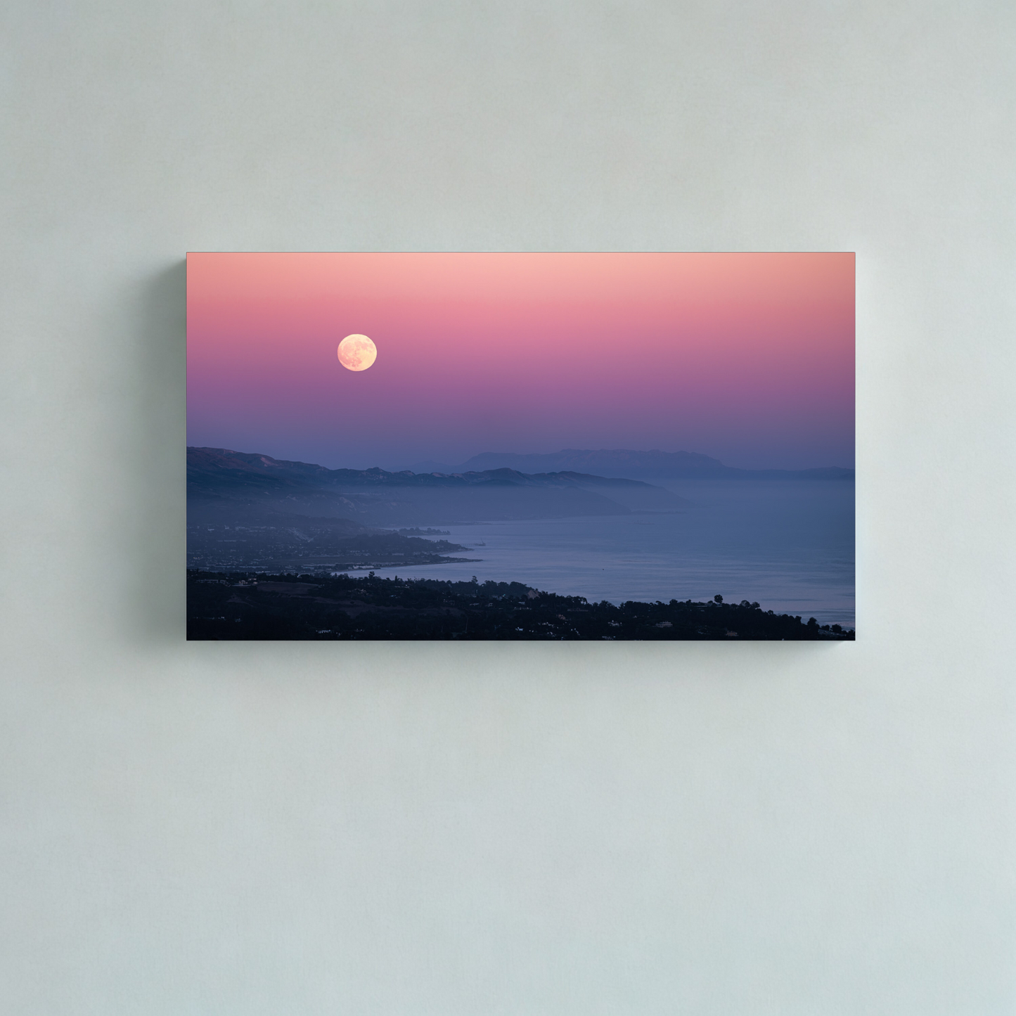 "Supermoon Over Summerland" - Limited Edition ChromaLuxe® Metal Wall Art