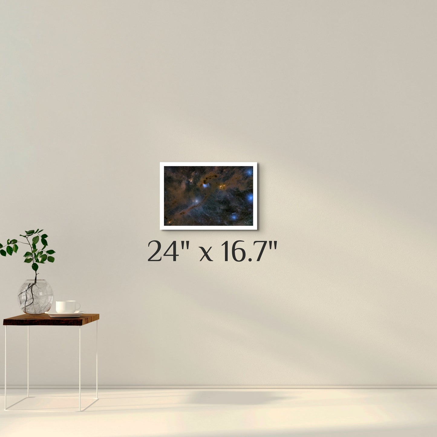 "Nebulas LBN 782 and Barnard 7" Limited Edition Wall Art 24" x 16.7" Giclée Metallic Paper Mounted on Gatorboard (With White Border)