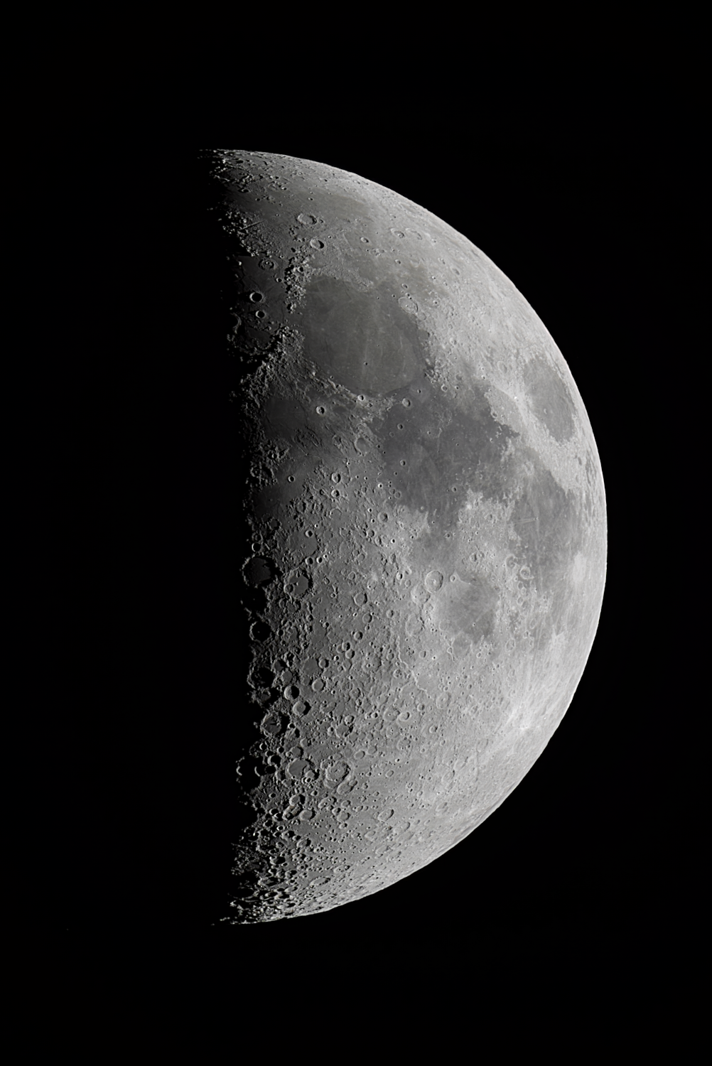 A png of the photograph titled "1st Quarter Moon" shot by astrophotographer J K Lovelace.