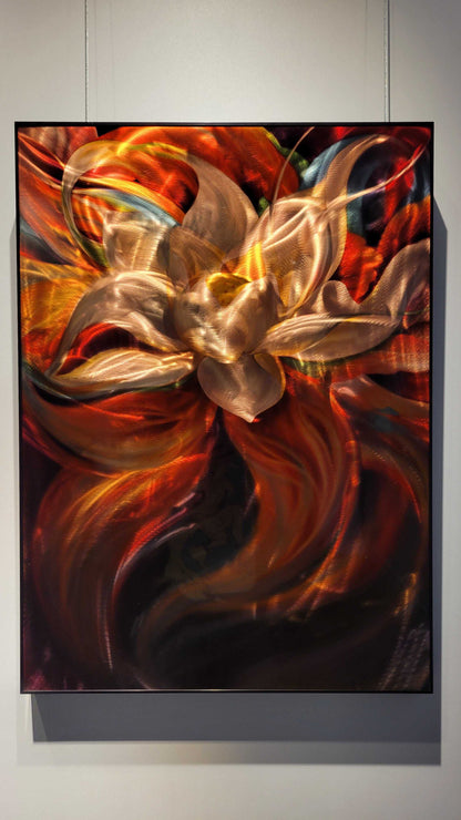 "Flower Bloom" Dye Sublimation Print on Hand-Ground Copper Substrate