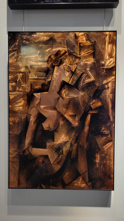 "Girl with a Mandolin" Dye Sublimation Print on Hand-Ground Copper Substrate
