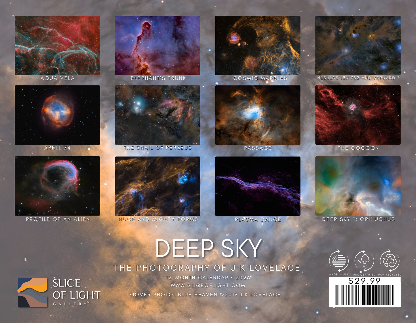 2026 Wall Calendar – DEEP SKY Astrophotography of Nebulas & Deep Space | Astronomy Gift