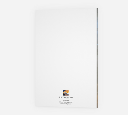 A mockup showing how the back cover of all the slice of light gallery holiday greeting cards appear.