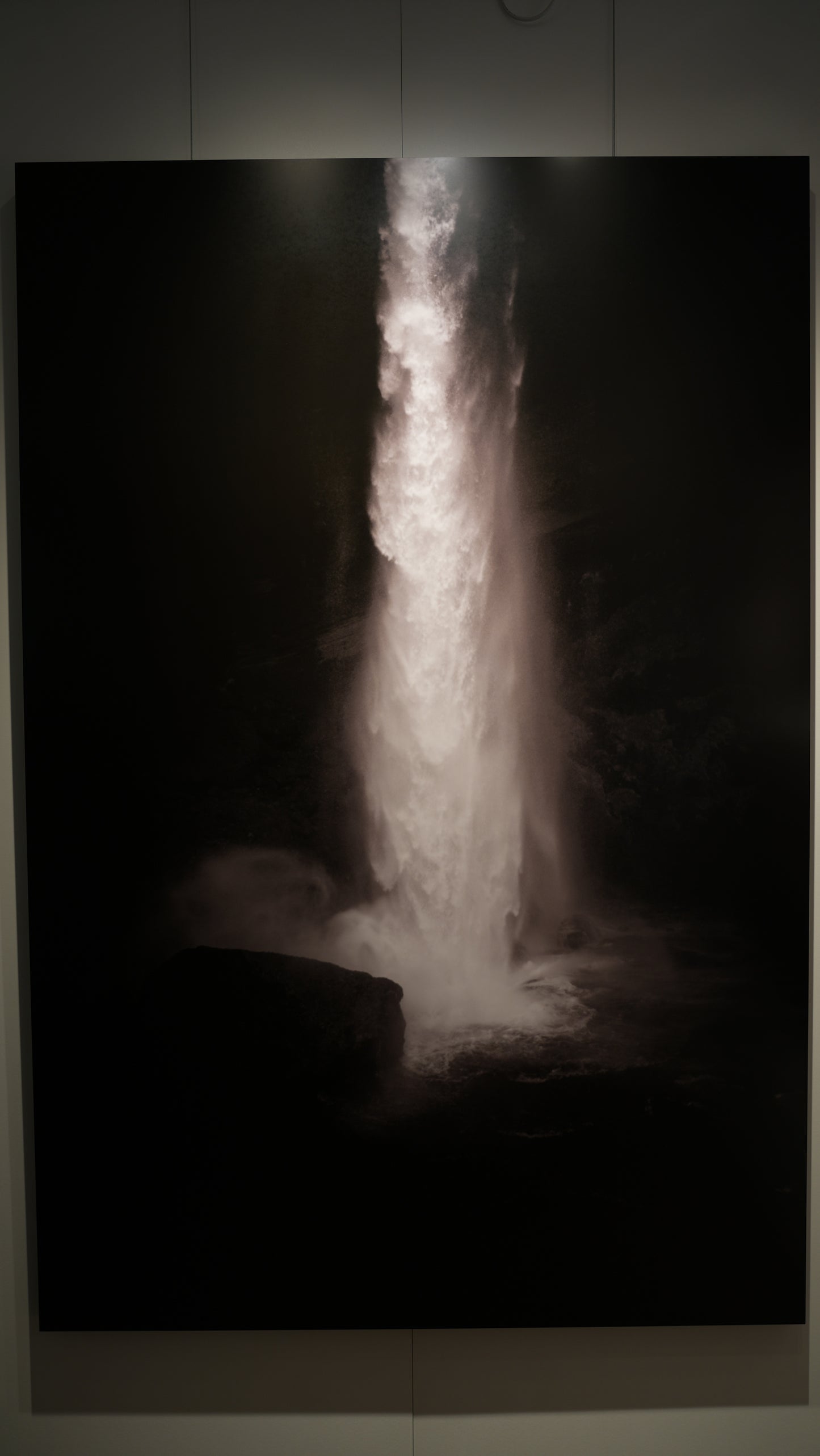 "Spring Waterfall, Iceland" - Limited Edition ChromaLuxe® Metal Wall Art 44" x 66"