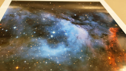 Colorful nebula with stars on a dark background