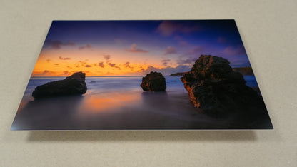 "Three Pebbles" - Limited Edition ChromaLuxe® Metal Wall Art 12" x 8"