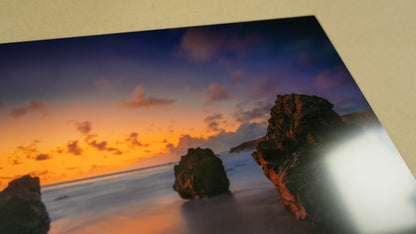 "Three Pebbles" - Limited Edition ChromaLuxe® Metal Wall Art 12" x 8"