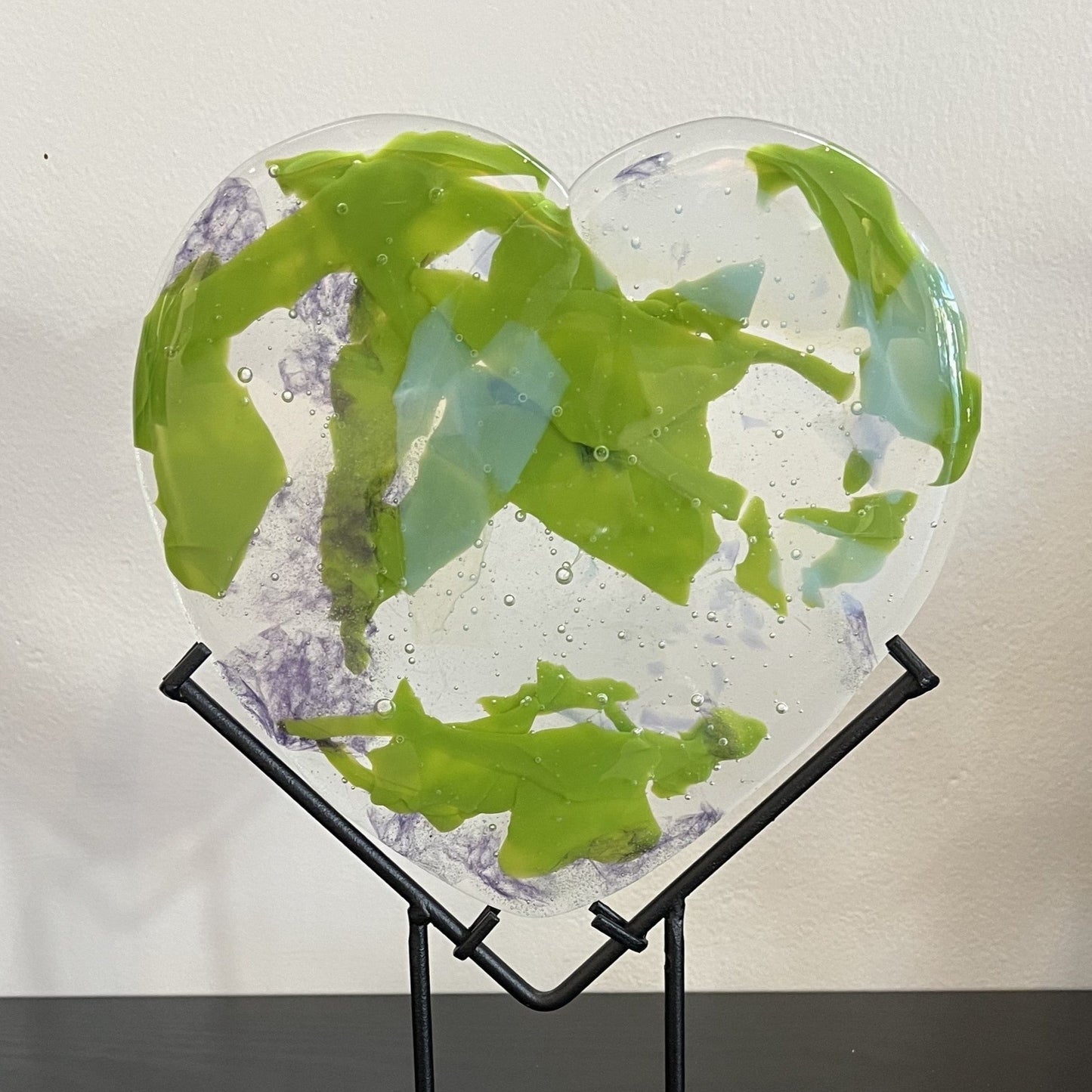 Glass Heart - Aventurine Confetti