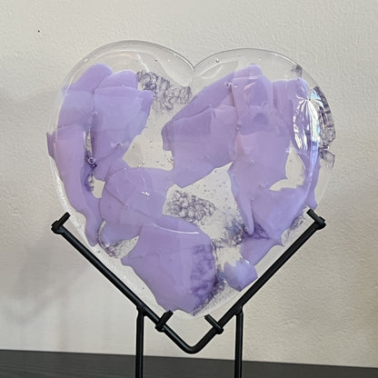 Glass Heart - Lavender Confetti