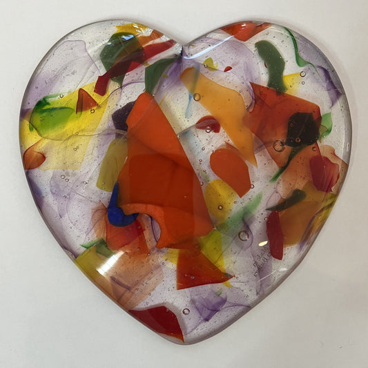 Glass Heart - Multicolor Translucent - Style 1