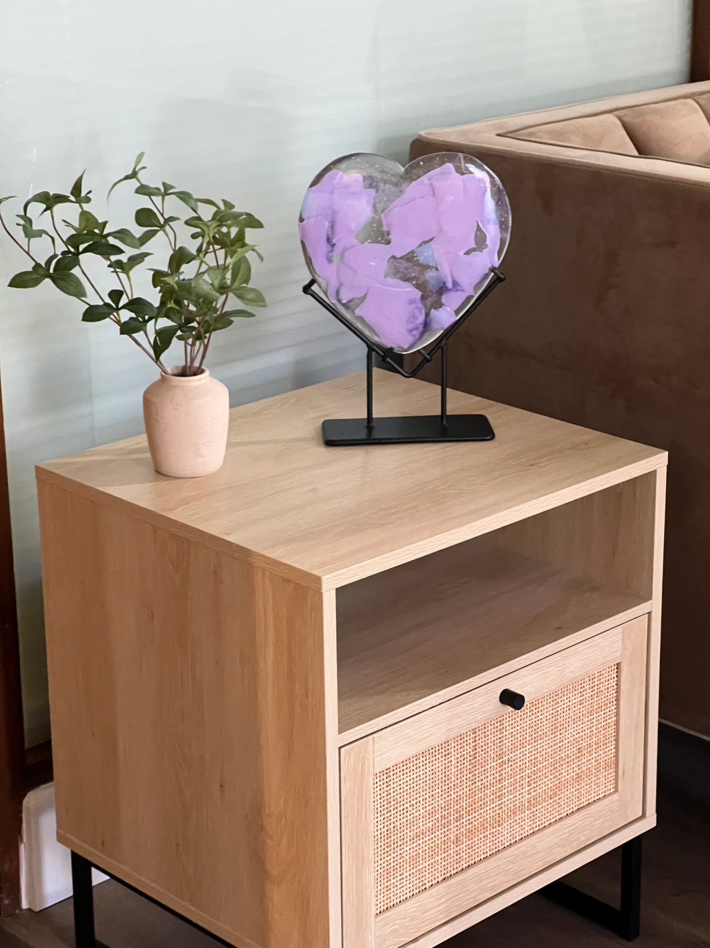 Glass Heart - Lavender Confetti