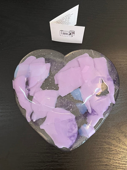 Glass Heart - Lavender Confetti