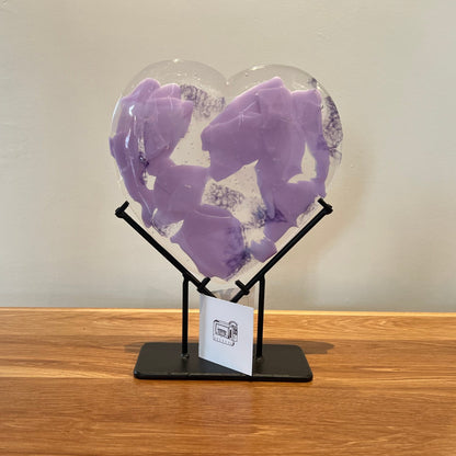 Glass Heart - Lavender Confetti