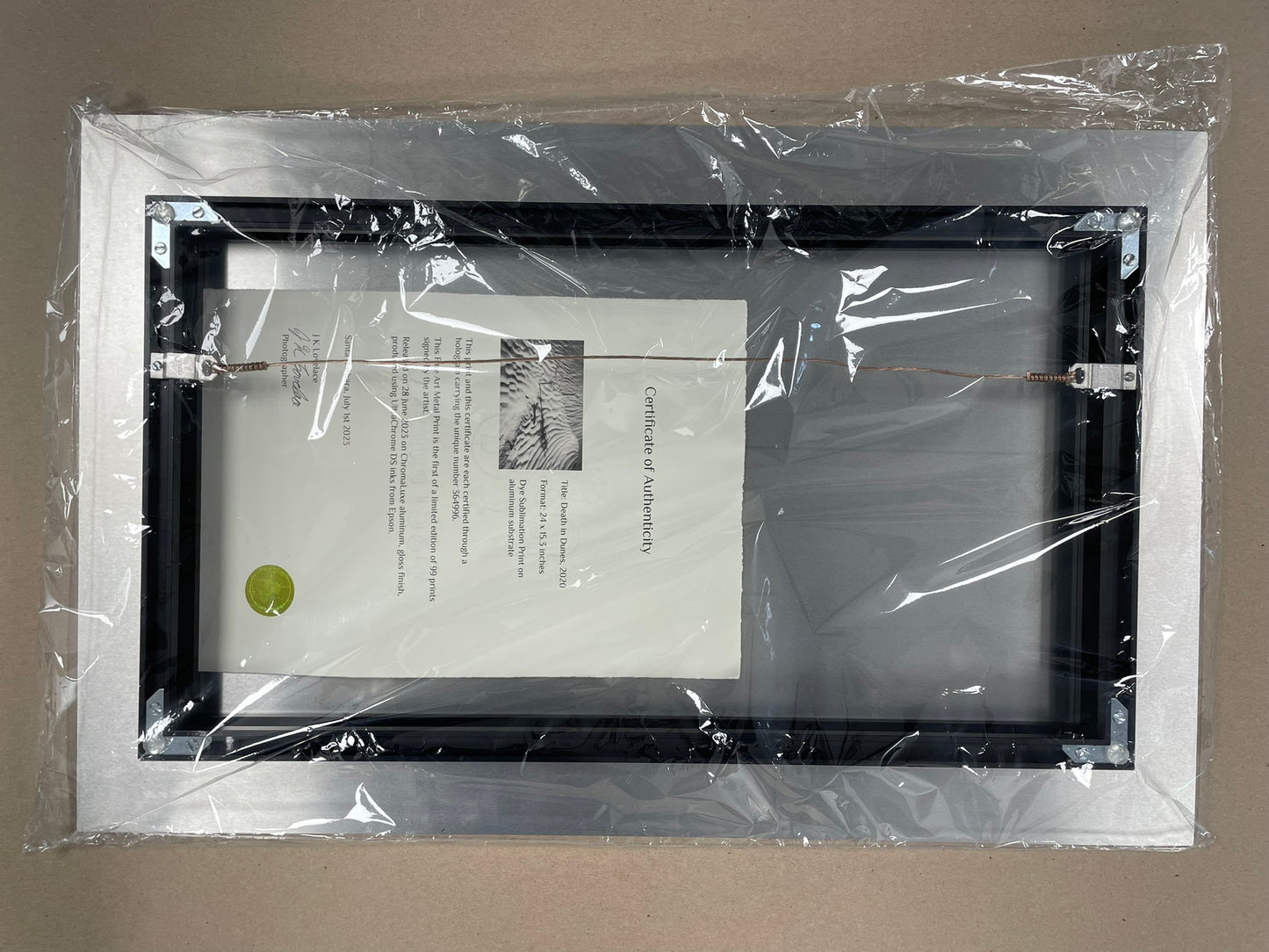 "Death in Dunes" - Limited Edition ChromaLuxe® Metal Wall Art 24" x 15.3"