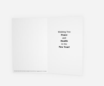 A mockup showing the inside text that will appear in each slice of light holiday greeting card.
