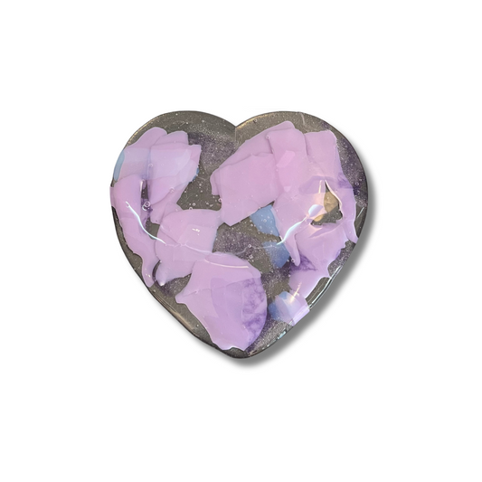 Glass Heart - Lavender Confetti