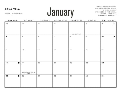 2026 Wall Calendar – DEEP SKY Astrophotography of Nebulas & Deep Space | Astronomy Gift