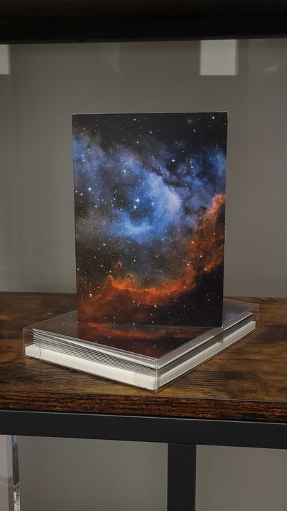 A photograph of the holiday greeting card set featuring the photograph titled "Seat of the Soul" on the front cover.
