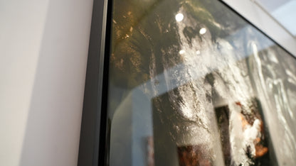 "Beneath the Garden of Earthly Delights" 44" x 44" Hand-Ground Steel - Shadow Box Frame