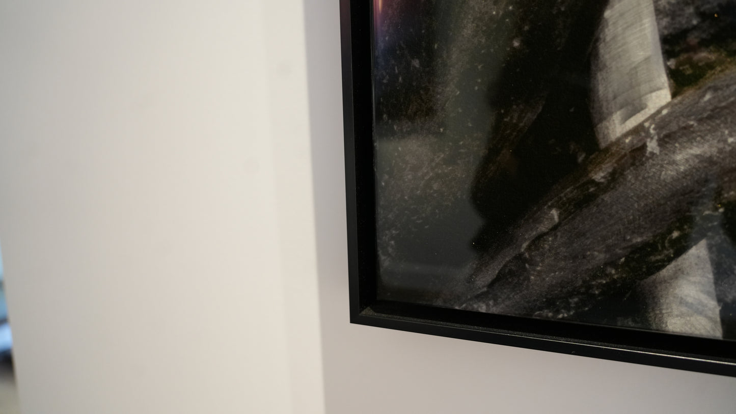 "Beneath the Garden of Earthly Delights" 44" x 44" Hand-Ground Steel - Shadow Box Frame