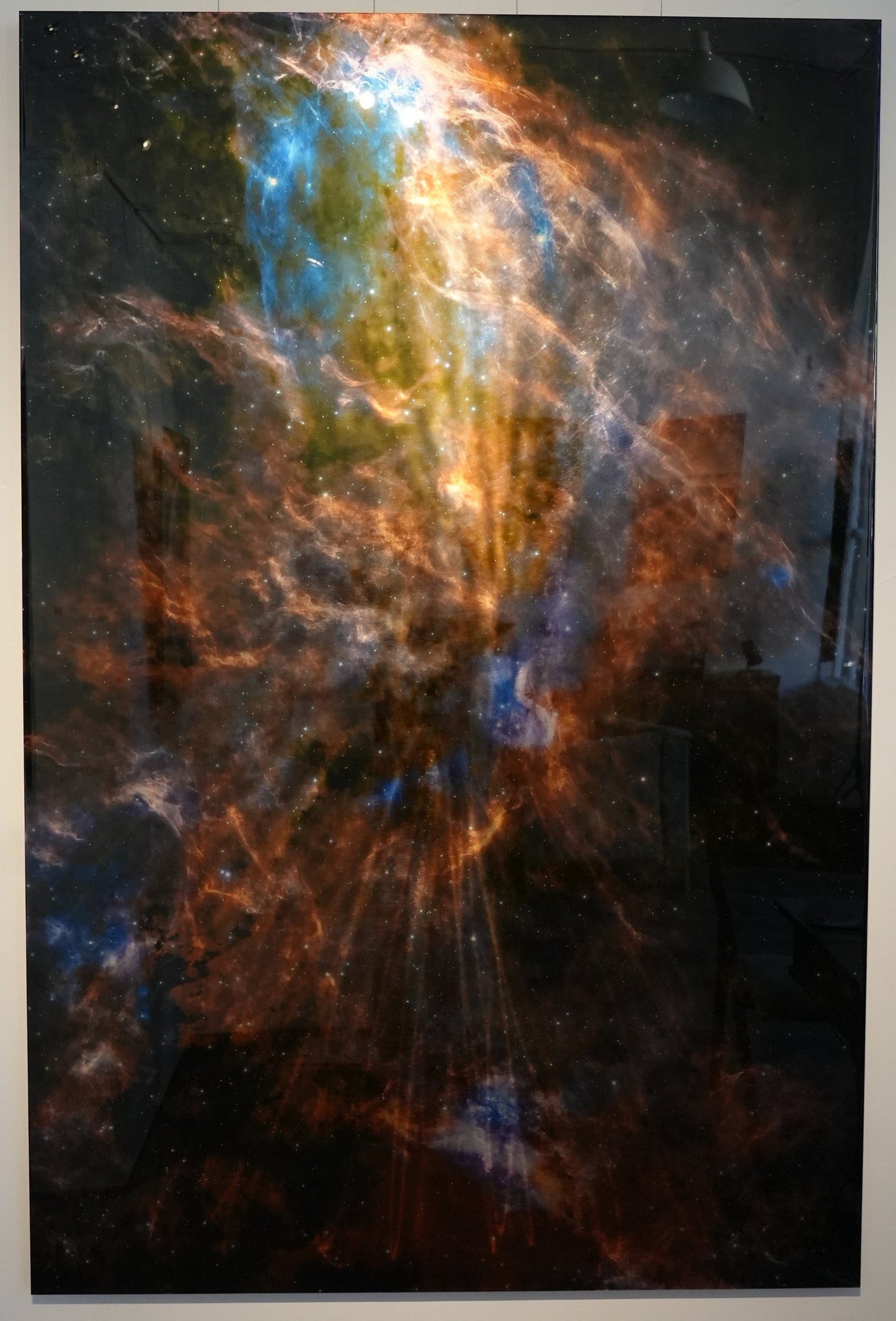 Colorful abstract painting on a white wall