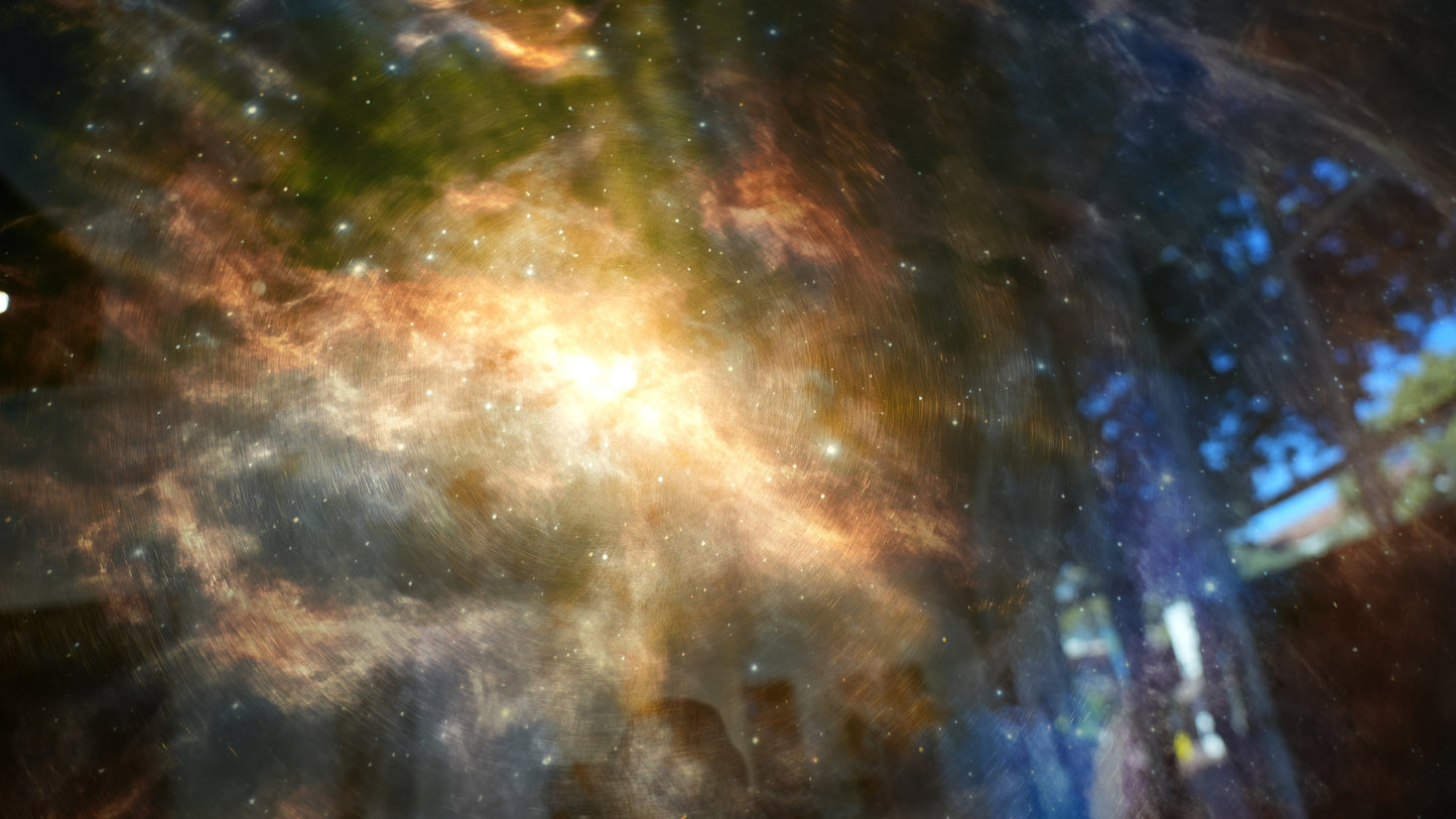 Starburst galaxy with bright center and surrounding stars