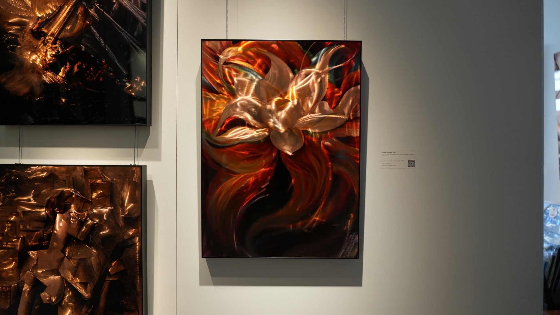 Abstract artwork on a wall in an art gallery