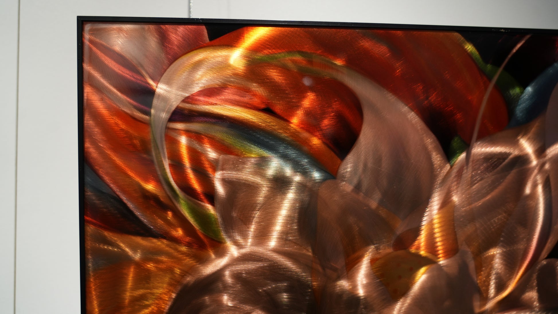 Close-up of a metallic object with reflective surfaces