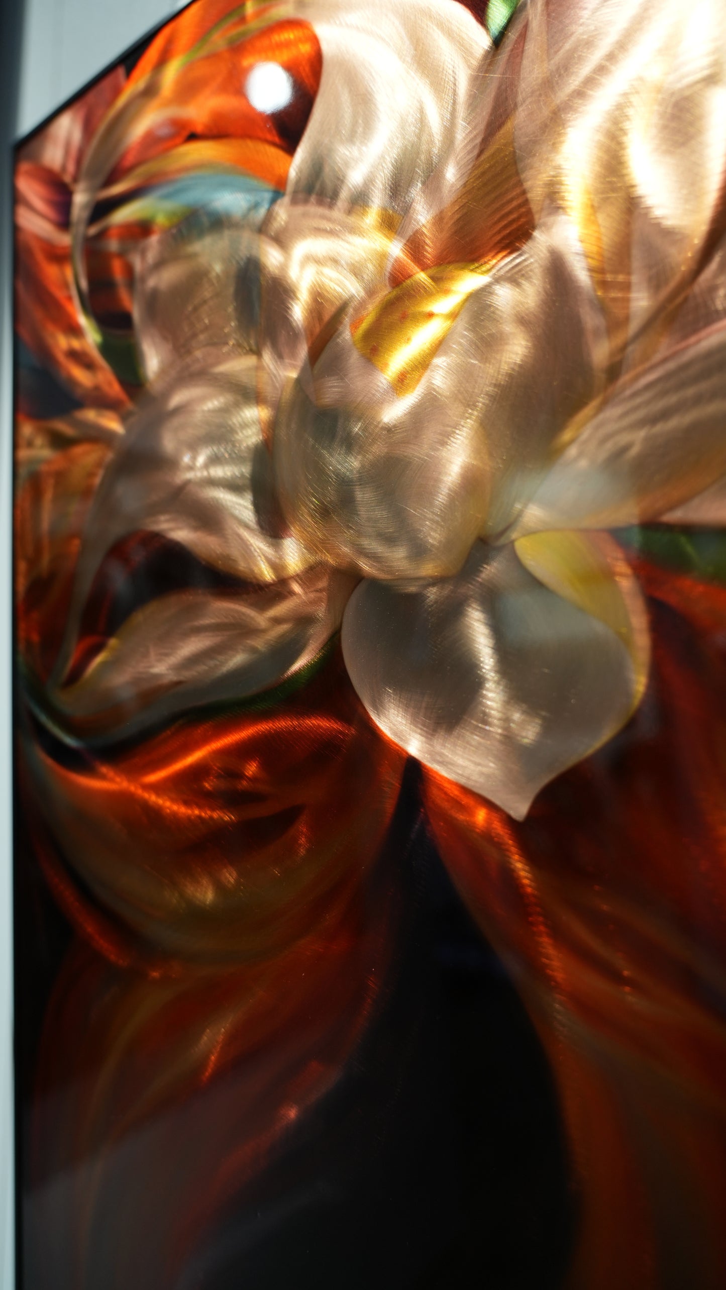 "Flower Bloom" Dye Sublimation Print on Hand-Ground Copper Substrate