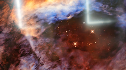 Colorful nebula with stars in space