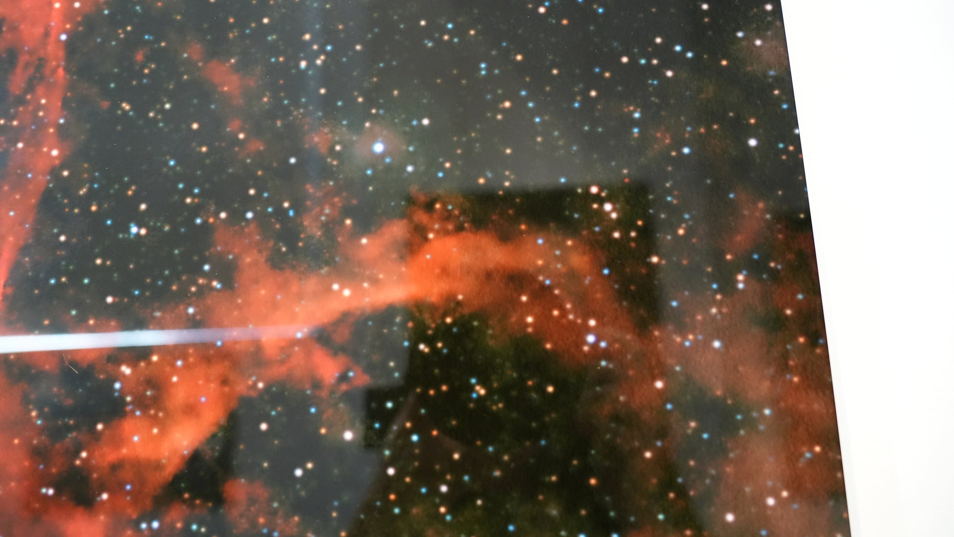 Starry night sky with a nebula and stars