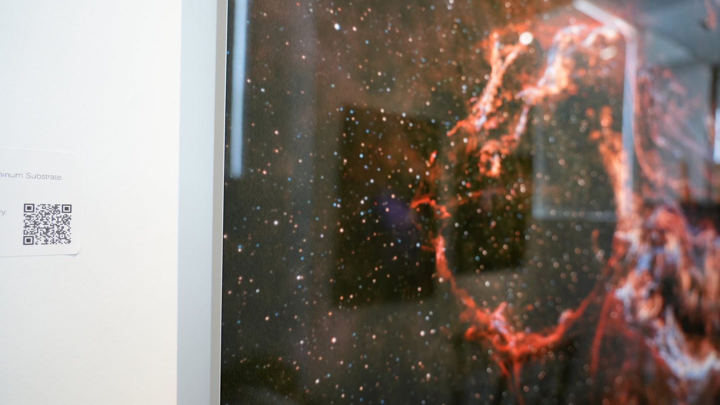 Abstract art piece with vibrant colors on a dark background