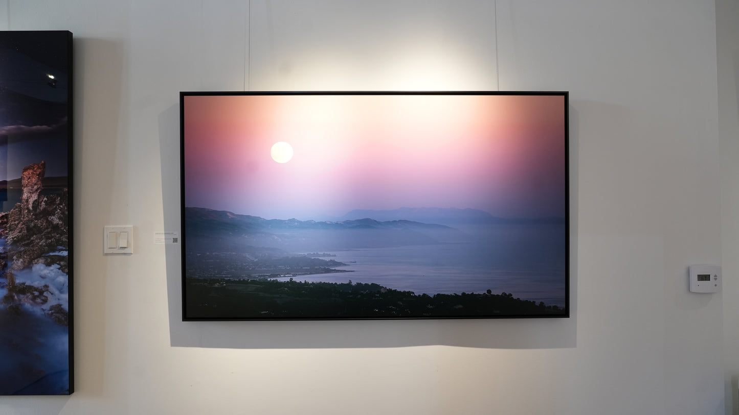"Supermoon Over Summerland" - Limited Edition ChromaLuxe® Metal Wall Art 60" x 35"